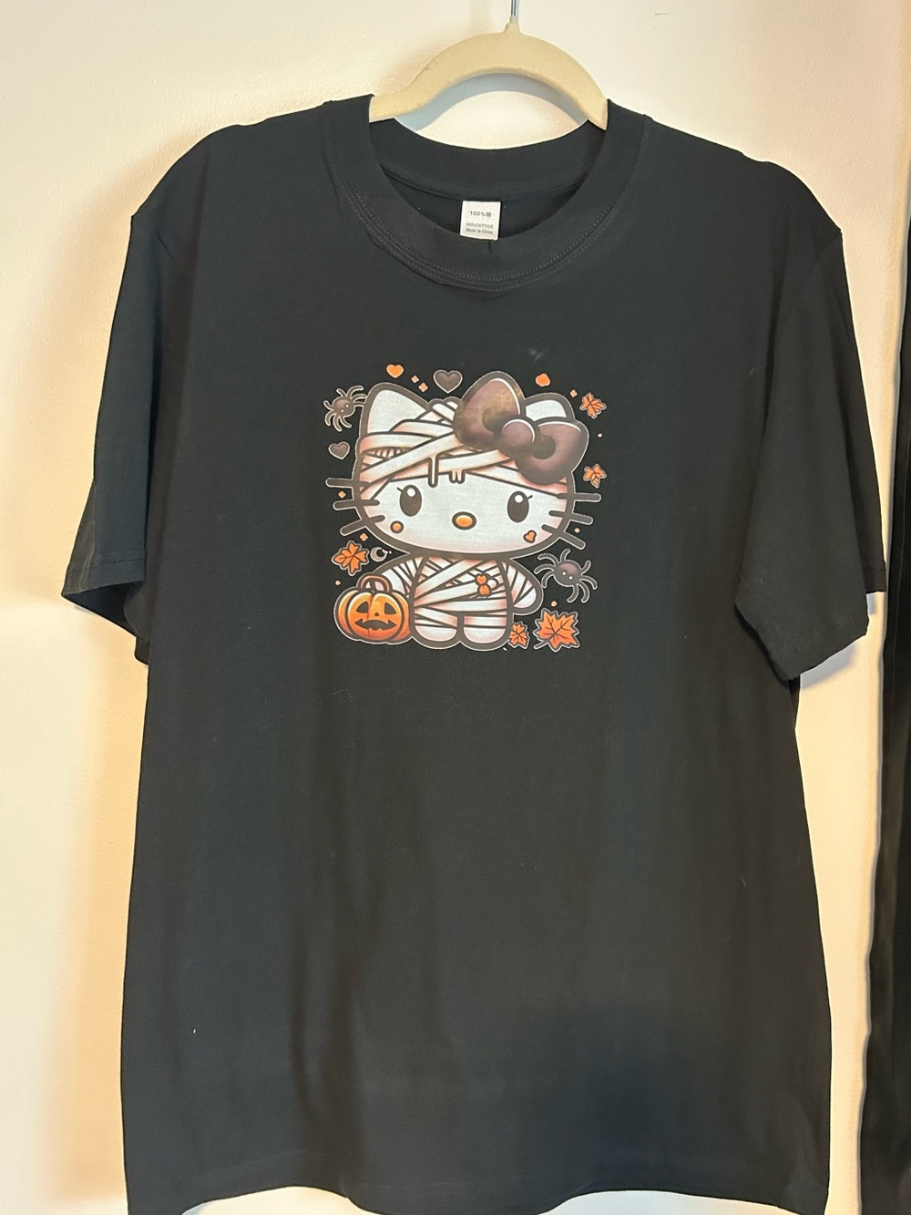 Hello Kitty Black Halloween Mummy Graphic Tee